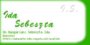 ida sebeszta business card